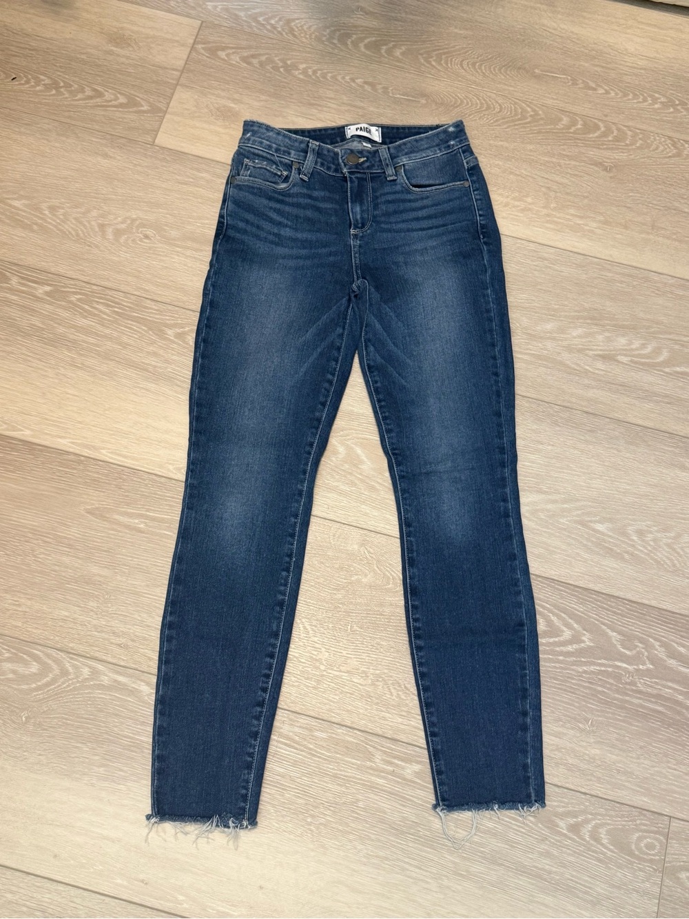 PAIGE High-Rise Skinny Jeans in Dark Denim Blue